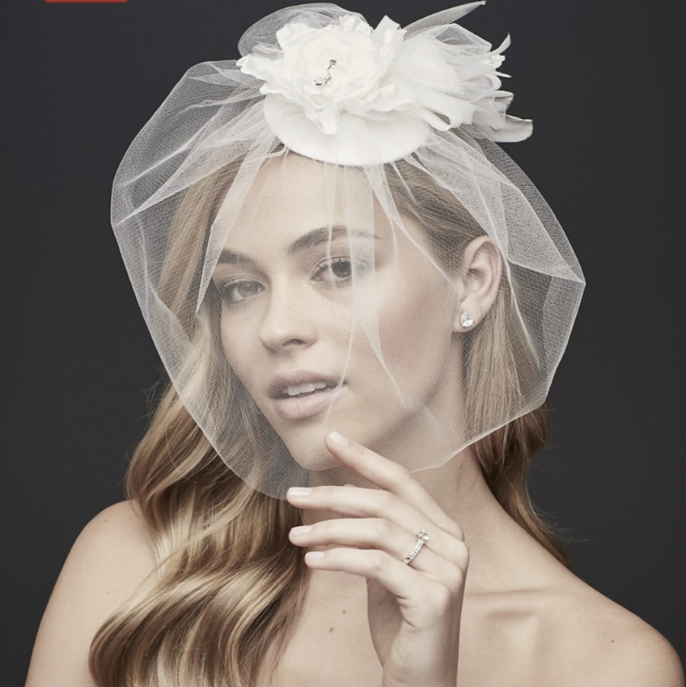 Vintage Hat with Attached Flowers and Blusher